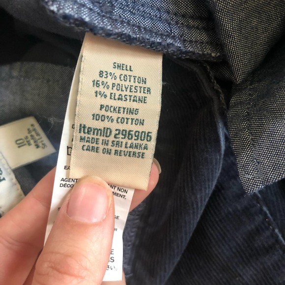 L.L. Bean Favorite Fit Blue Gray Corduroy Pants Size 10 - Picture 5 of 5